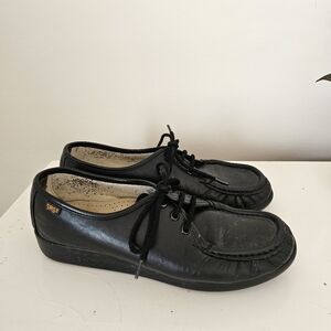 SAS Black Leather Lace-Up Shoes Size 8 Hand Sewn Siesta Comfort Loafer